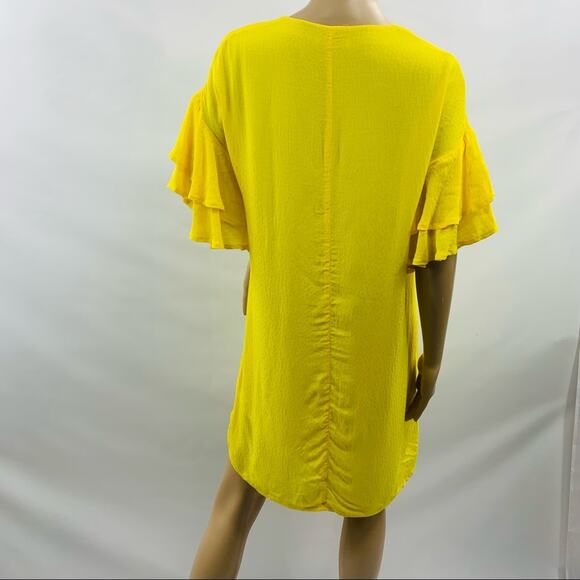 Mary & Mabel Yellow Textured Shirt Dress - Picture 7 of 12